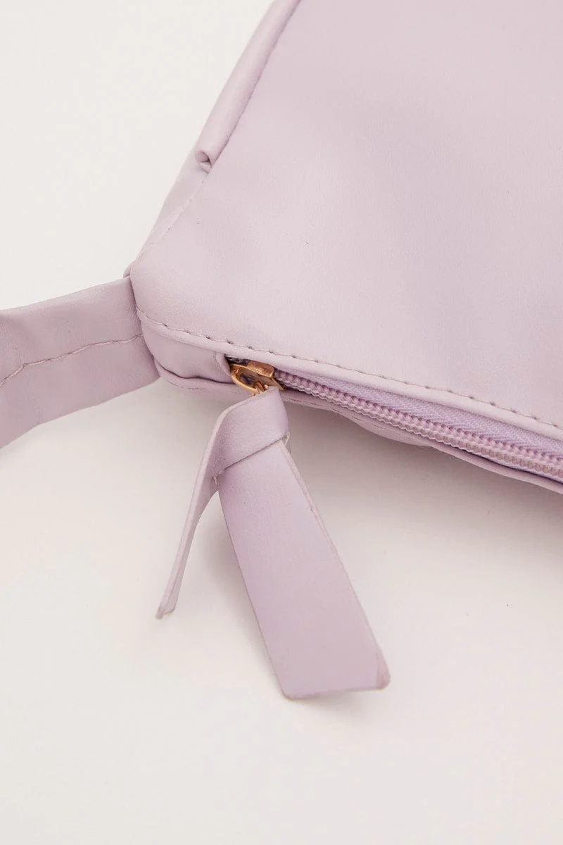 Purple Shoulder Baguette Bag