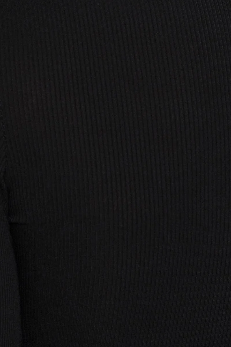 Black Wrap Top Long Sleeve