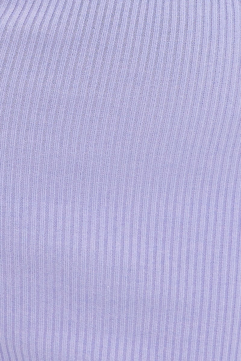 Purple Knit Dress Midi Long Sleeve Cut Out