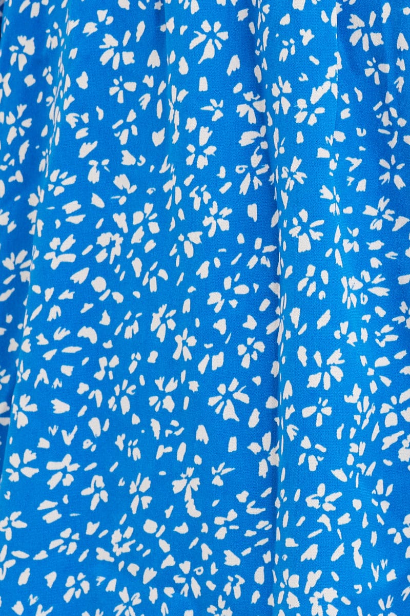 Print Puff Sleeve Skater Dress