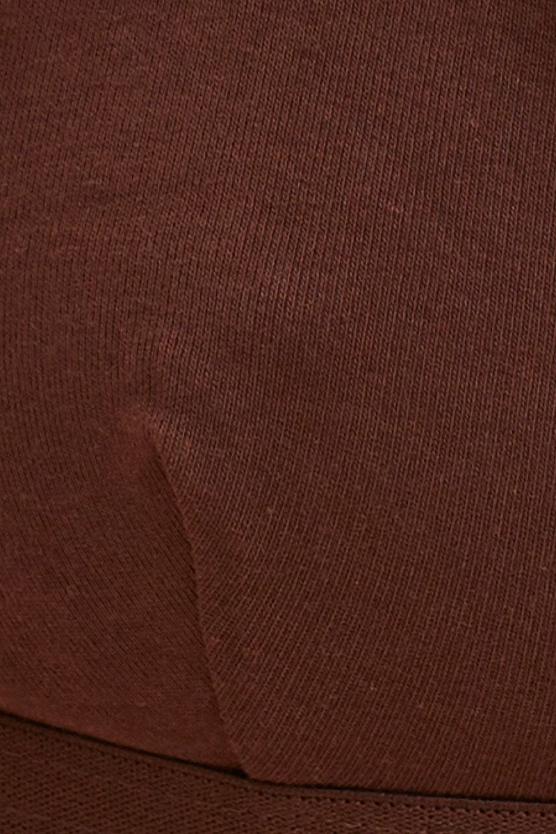 Brown Triangle Bralette Cotton Stretch