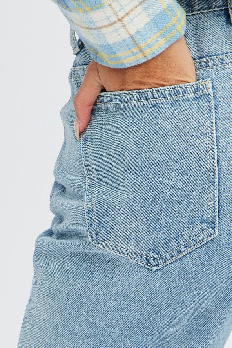 Denim Wide Leg Denim Jeans High Rise