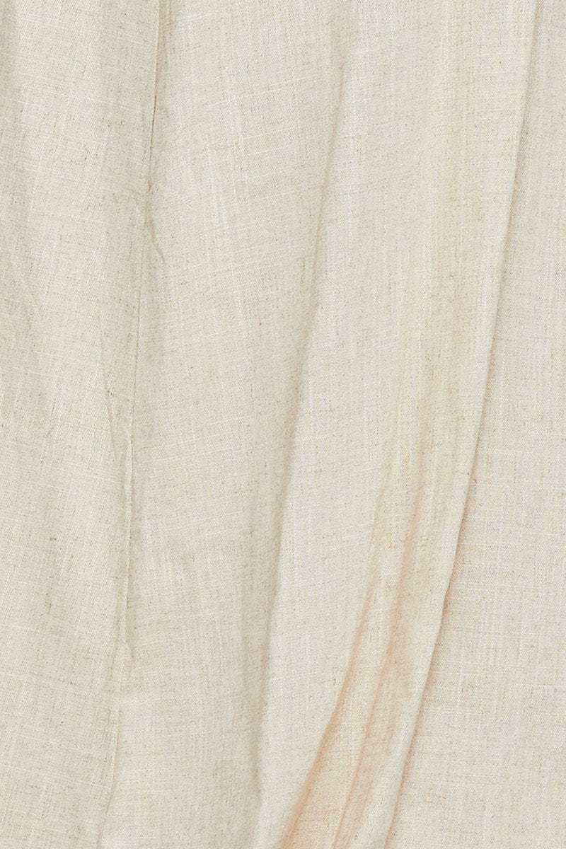 Beige Midi Dress Sleeveless