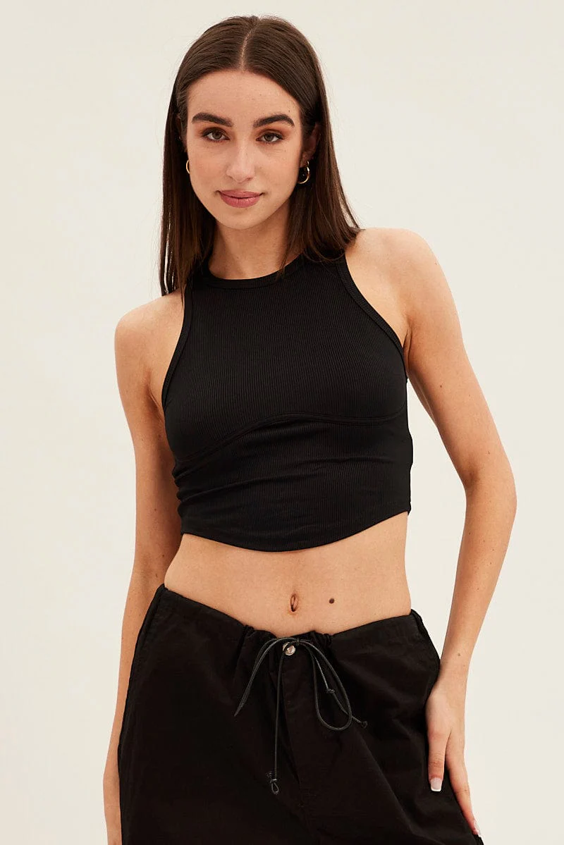 Black Basic Jersey Top