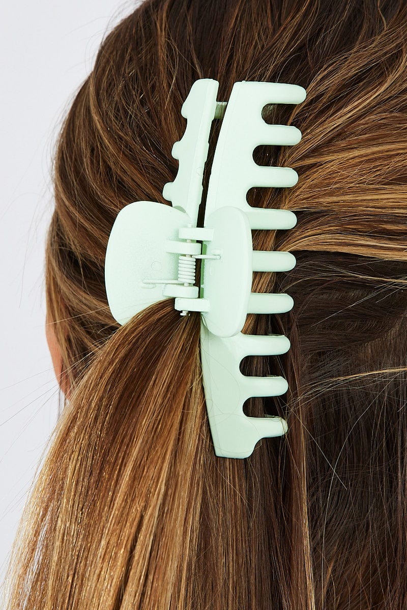 Green Classic Hair Claw Clip