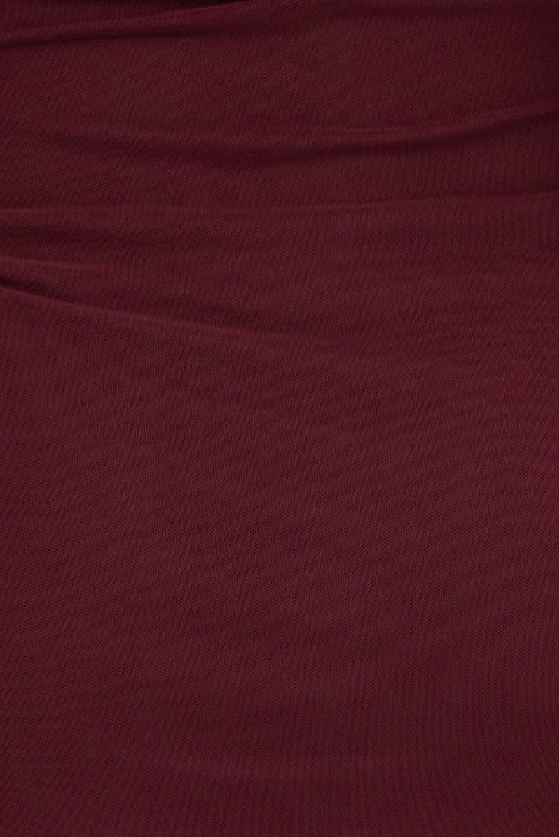 Red Mini Dress Sleeveless Sweetheart Keyhole Mesh