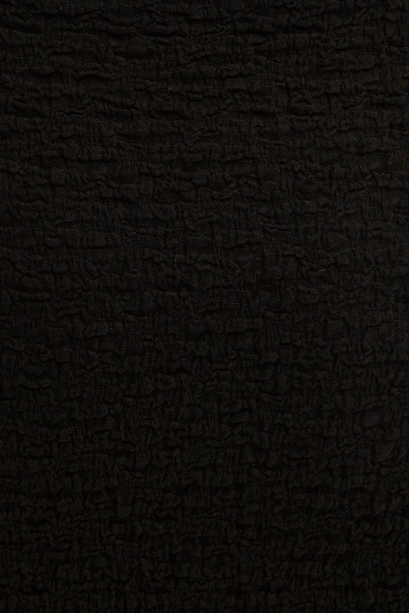 Black Midi Skirt High Rise Pencil