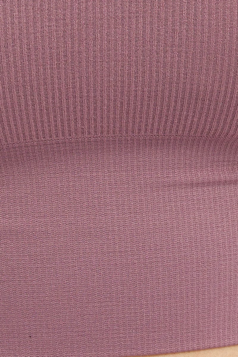 Purple Crop Singlet Top Seamless