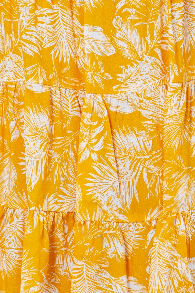 Trop Print Mini Dress Short Sleeve