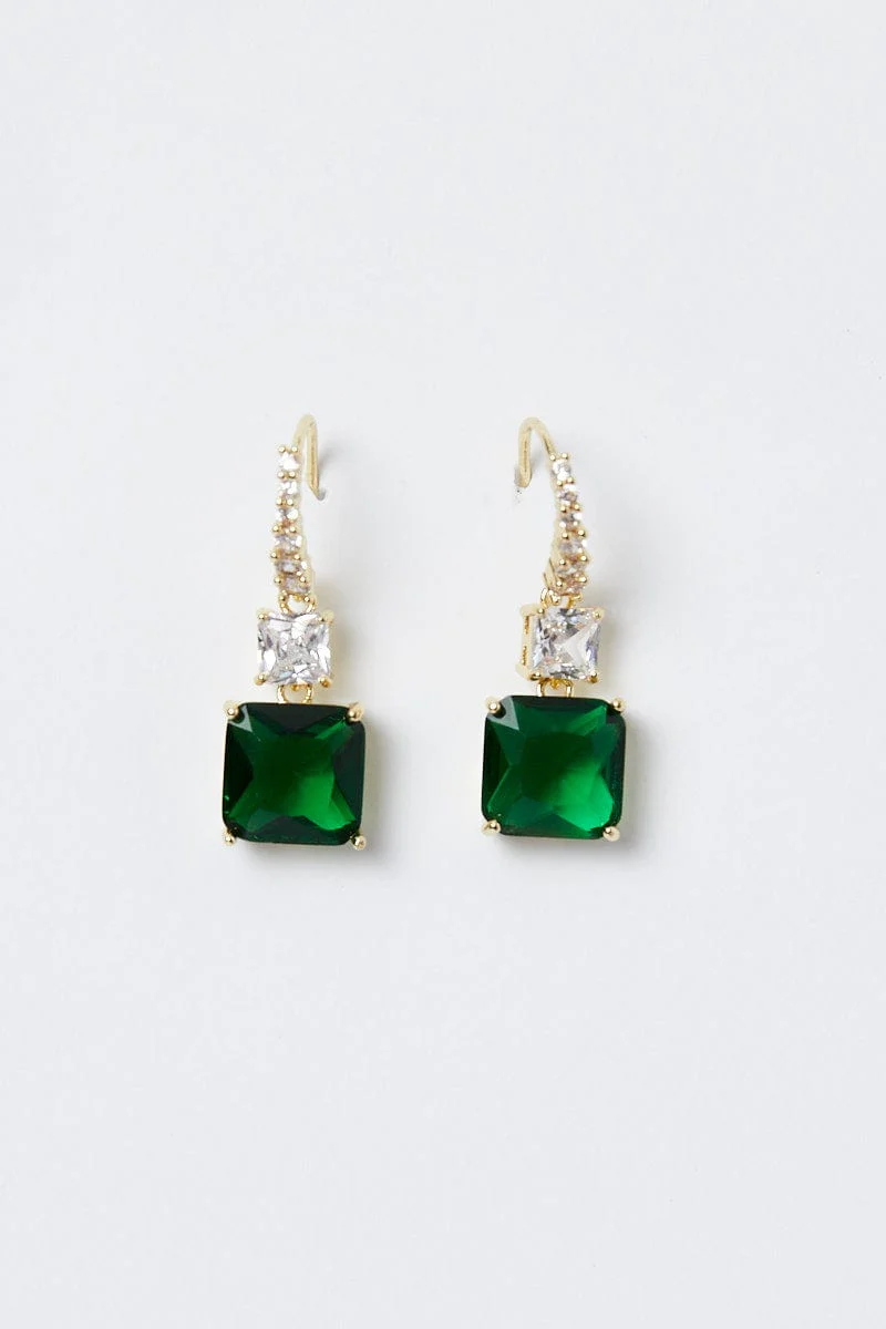Green Jewel Earrings