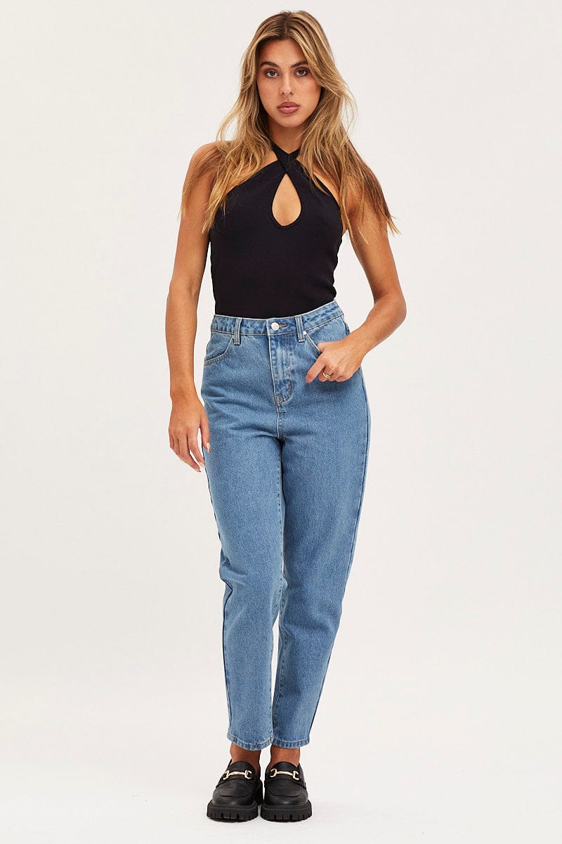 Blue Mom Jeans High Rise