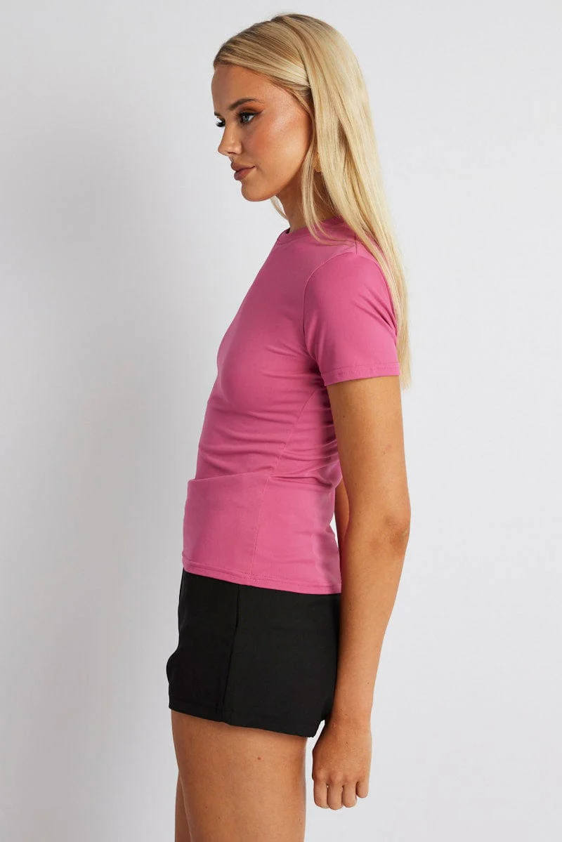 Pink Supersoft Top Short Sleeve