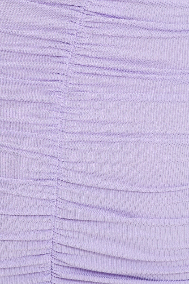 Purple Ruched Bodycon Mini Dress