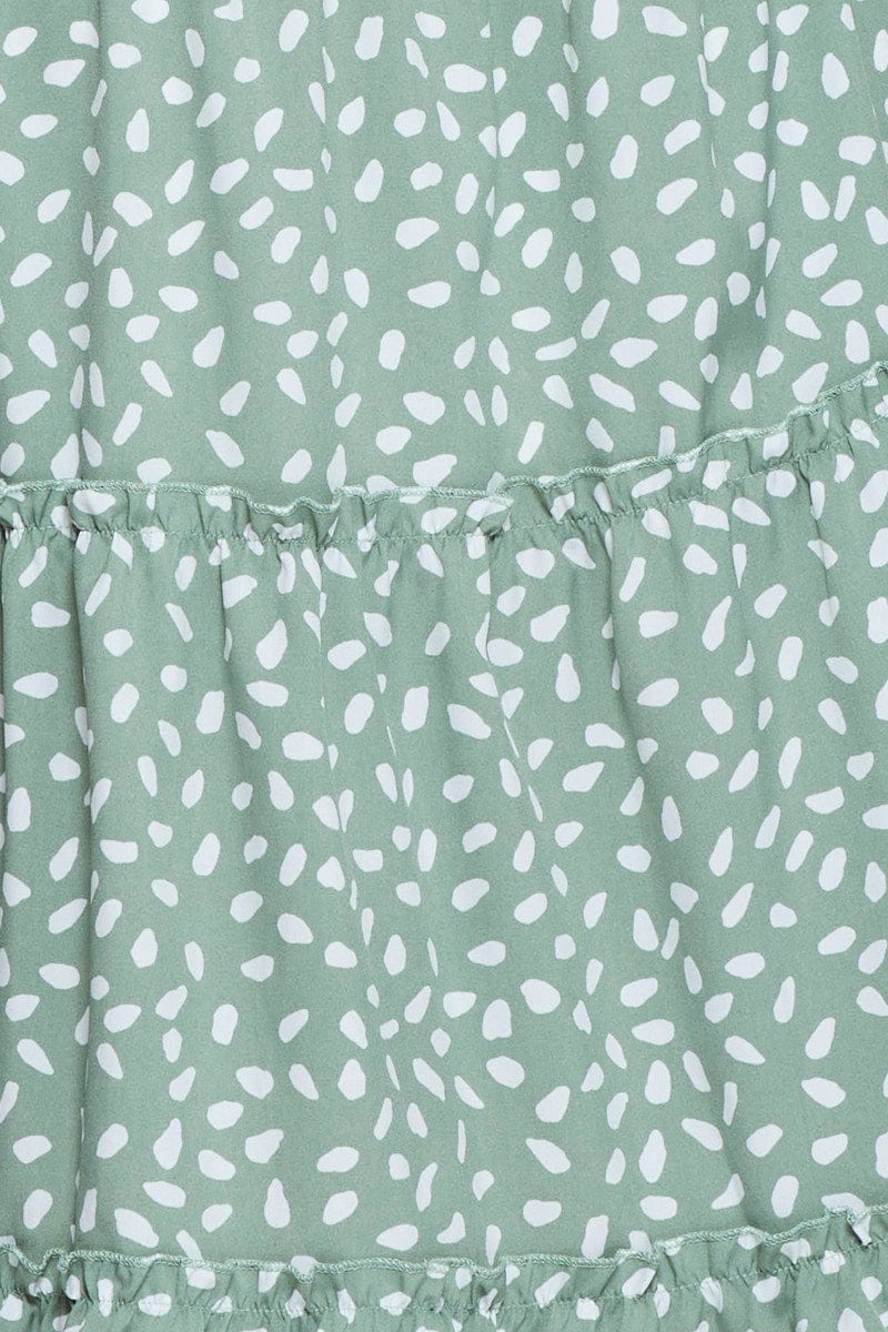 Geo Print A Line Dress Maxi