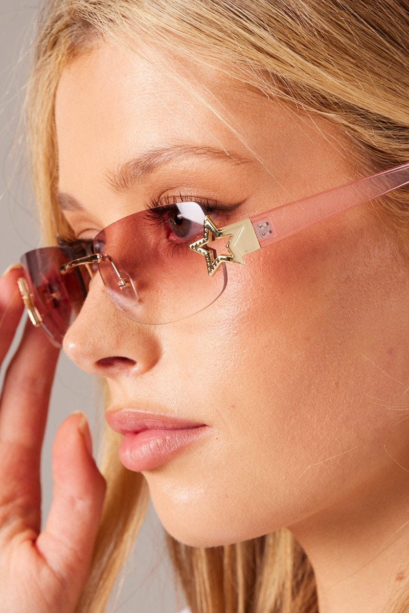 Pink Star Detail Sunglasses