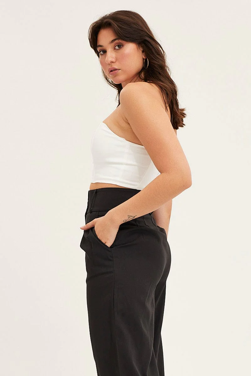 White Boning Detail Bustier Top