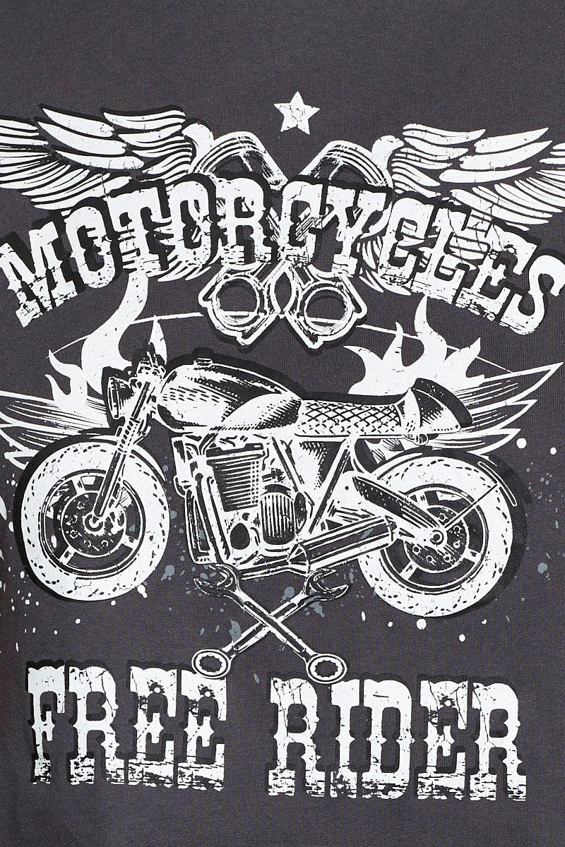 Grey Jersey T Shirt Short Sleeve Crop