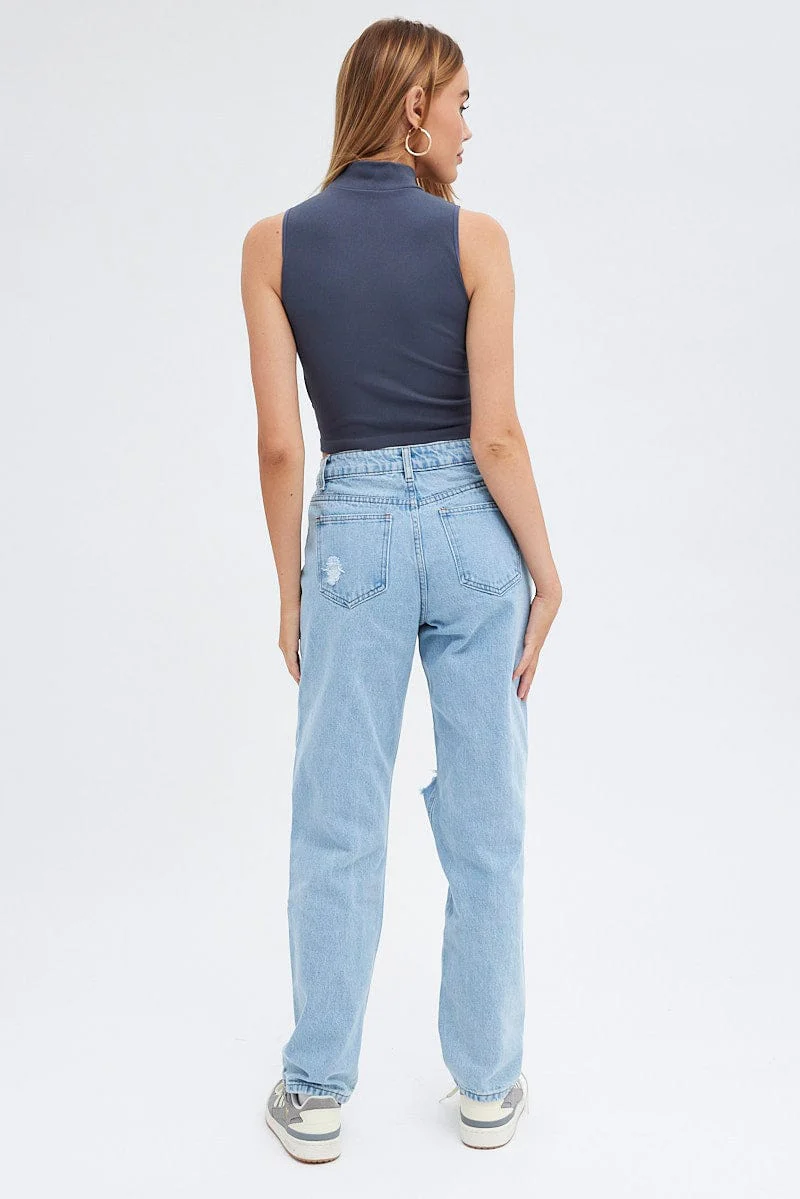 Denim Baggy Denim Jeans High rise