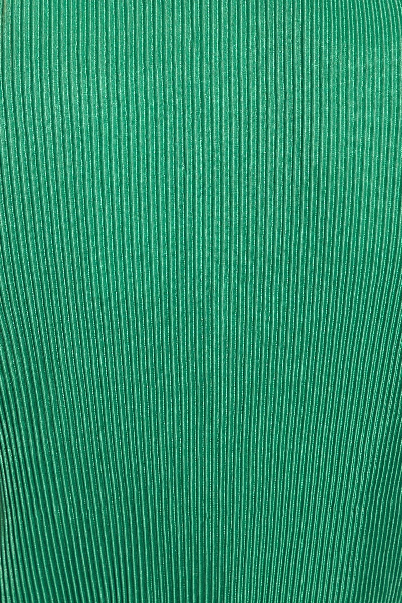 Green Halter Plisse Mini Dress