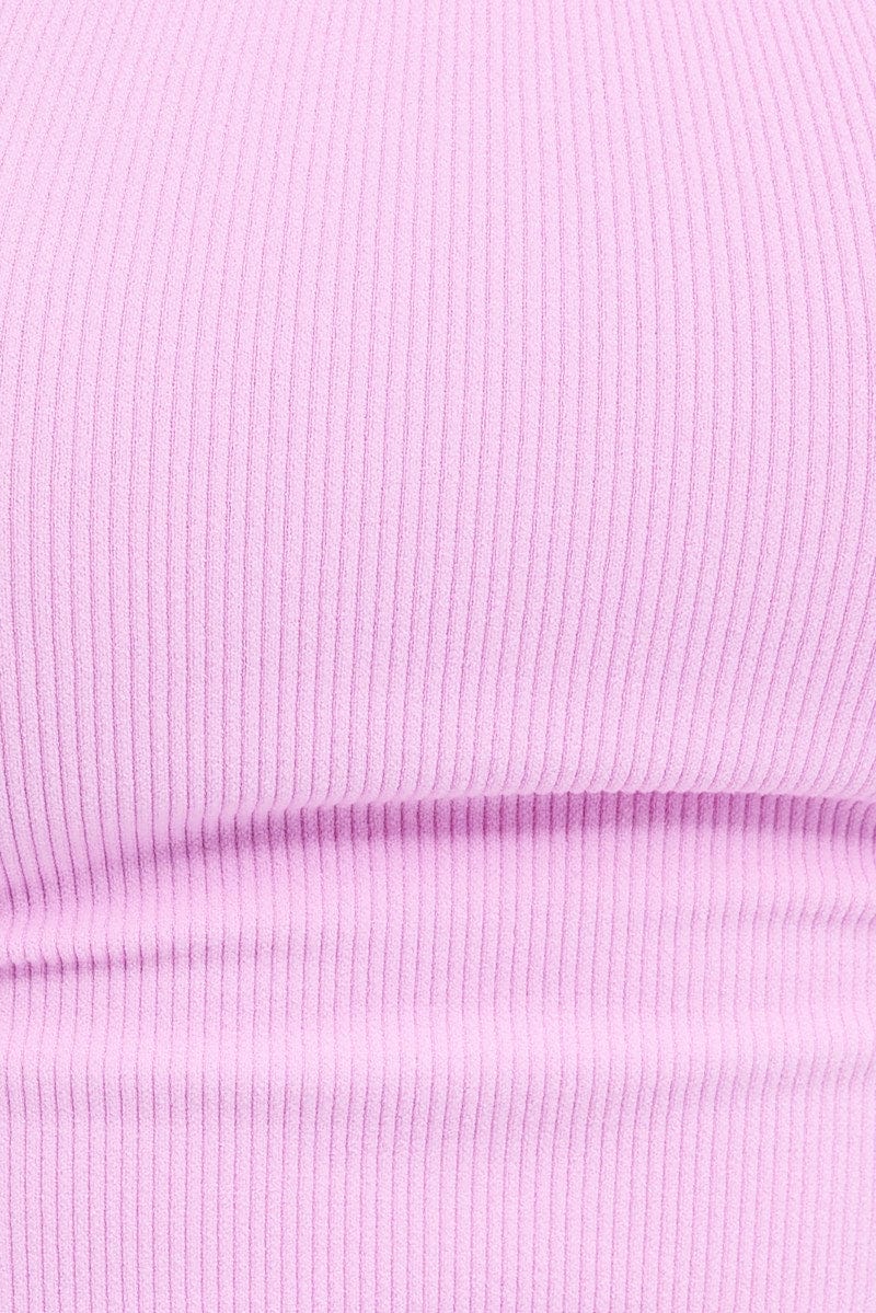Pink Singlet Top Round Neck Seamless