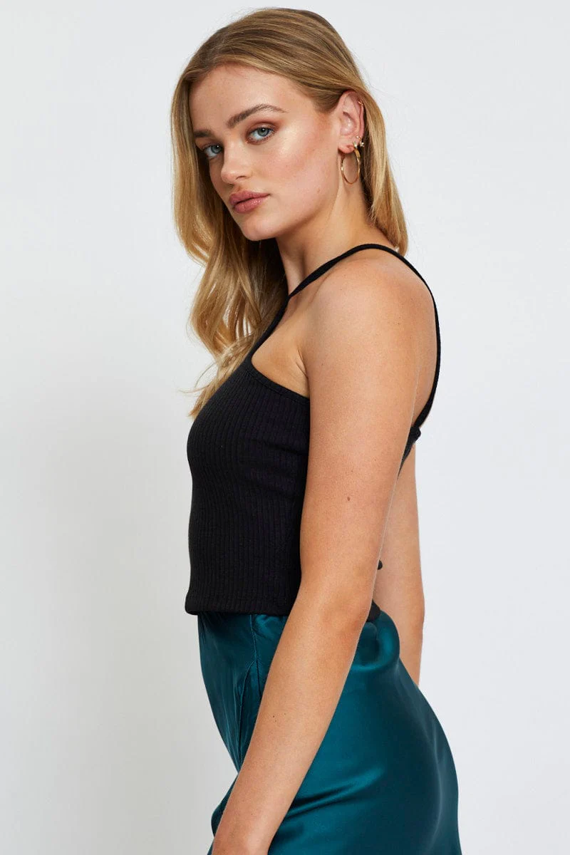Black Halter Top