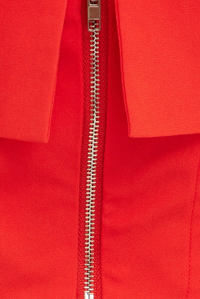 Orange Bandeau Top Sleeveless Strapless Crop