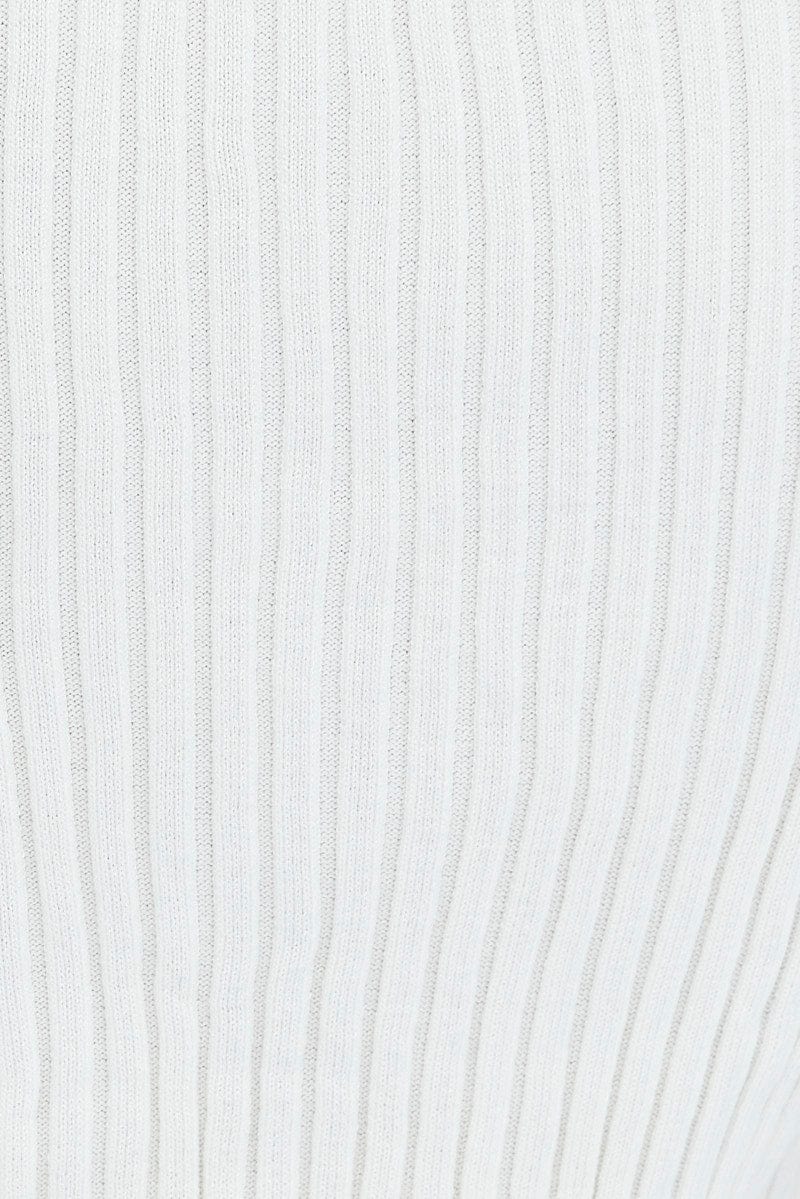 White Knit Mini Skirt Lounge Set