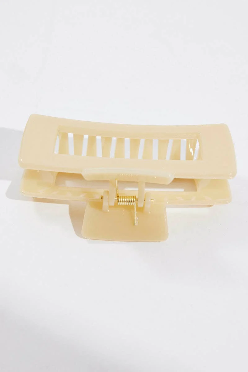 Yellow Large Rectangle Claw Clip