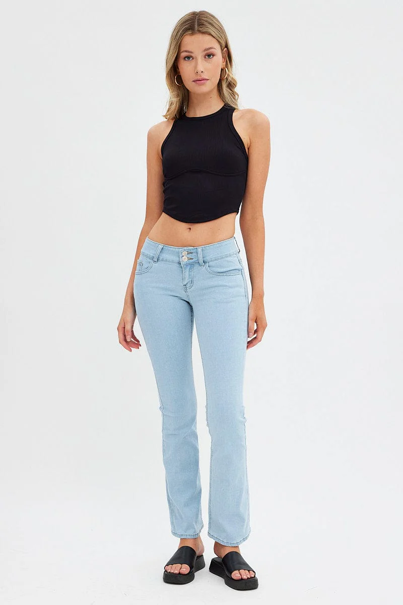 Denim Flare Jeans Low Waist