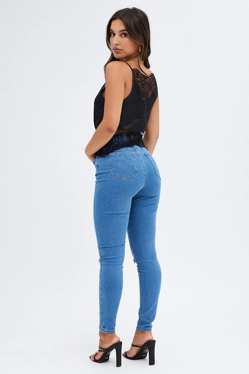 Denim Skinny Denim Jeans Mid rise