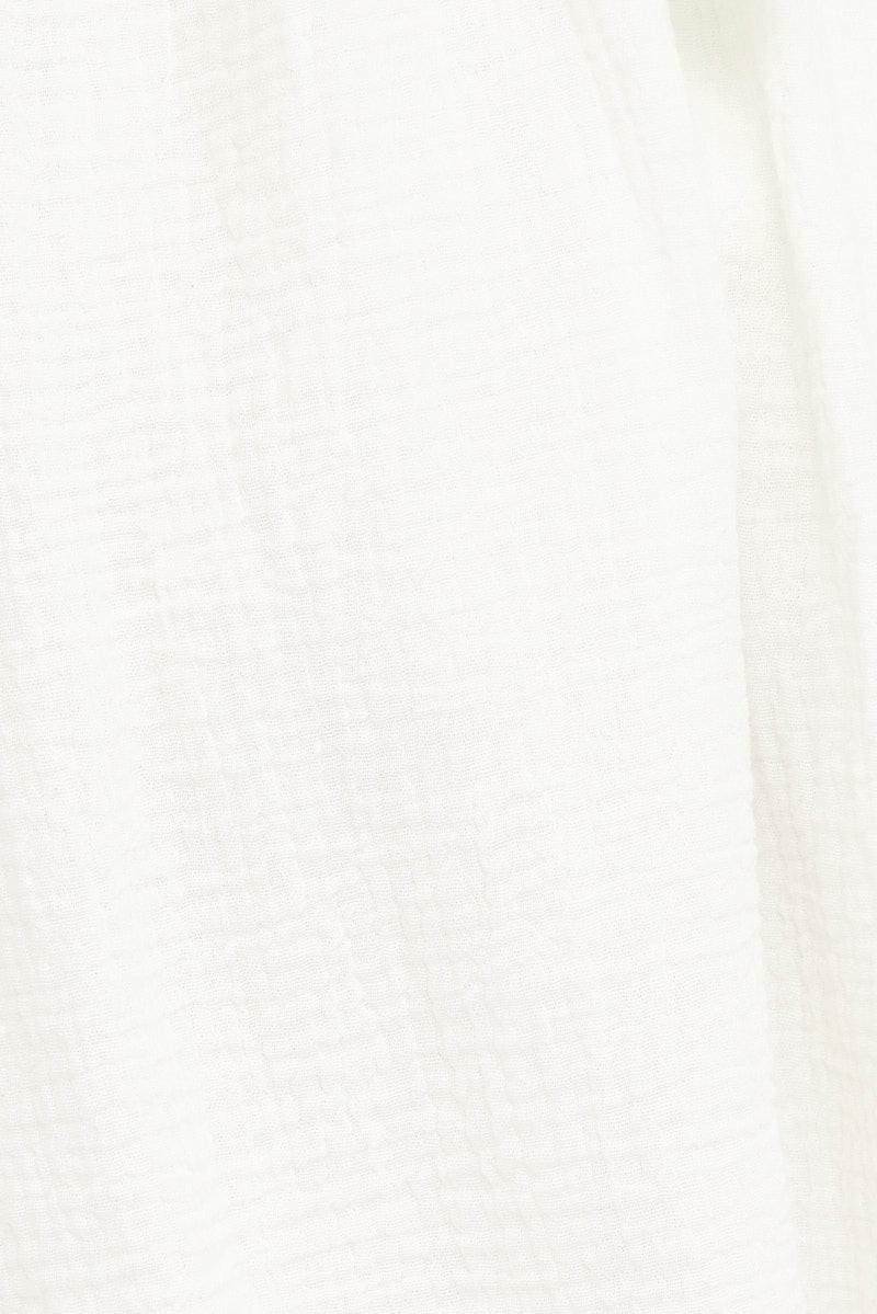 White Fit and Flare Dress Short Sleeve Tie Back Babydoll