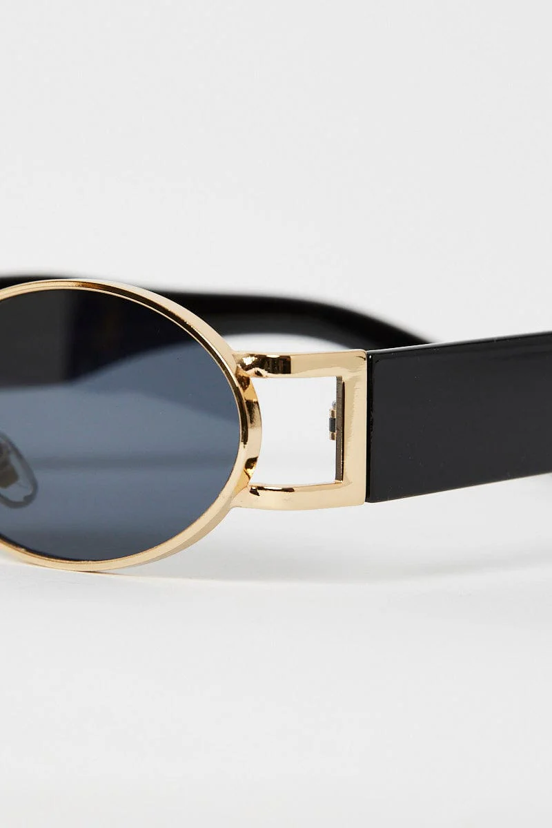 Grey Oval Sunglasses