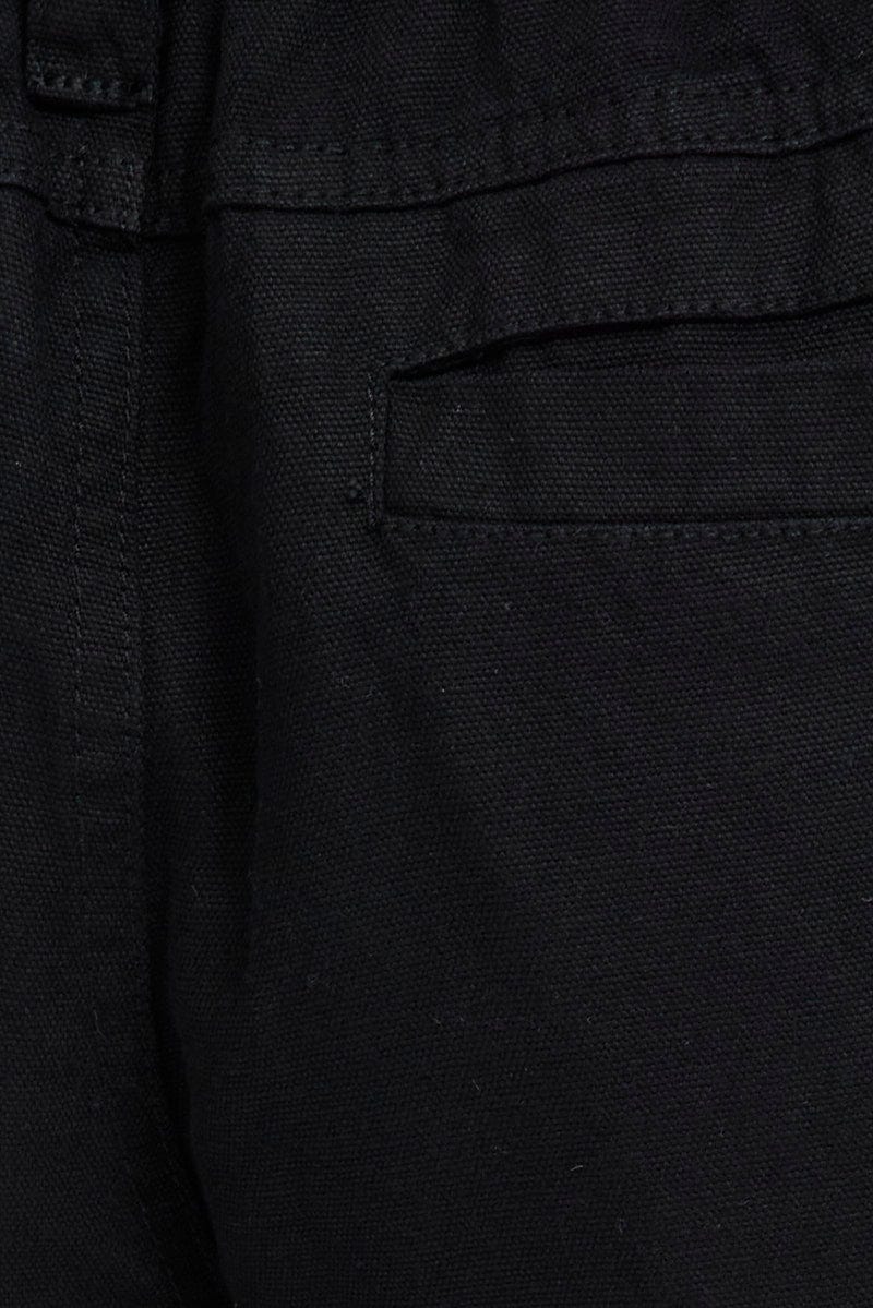 Black Cargo Pants Mid Rise
