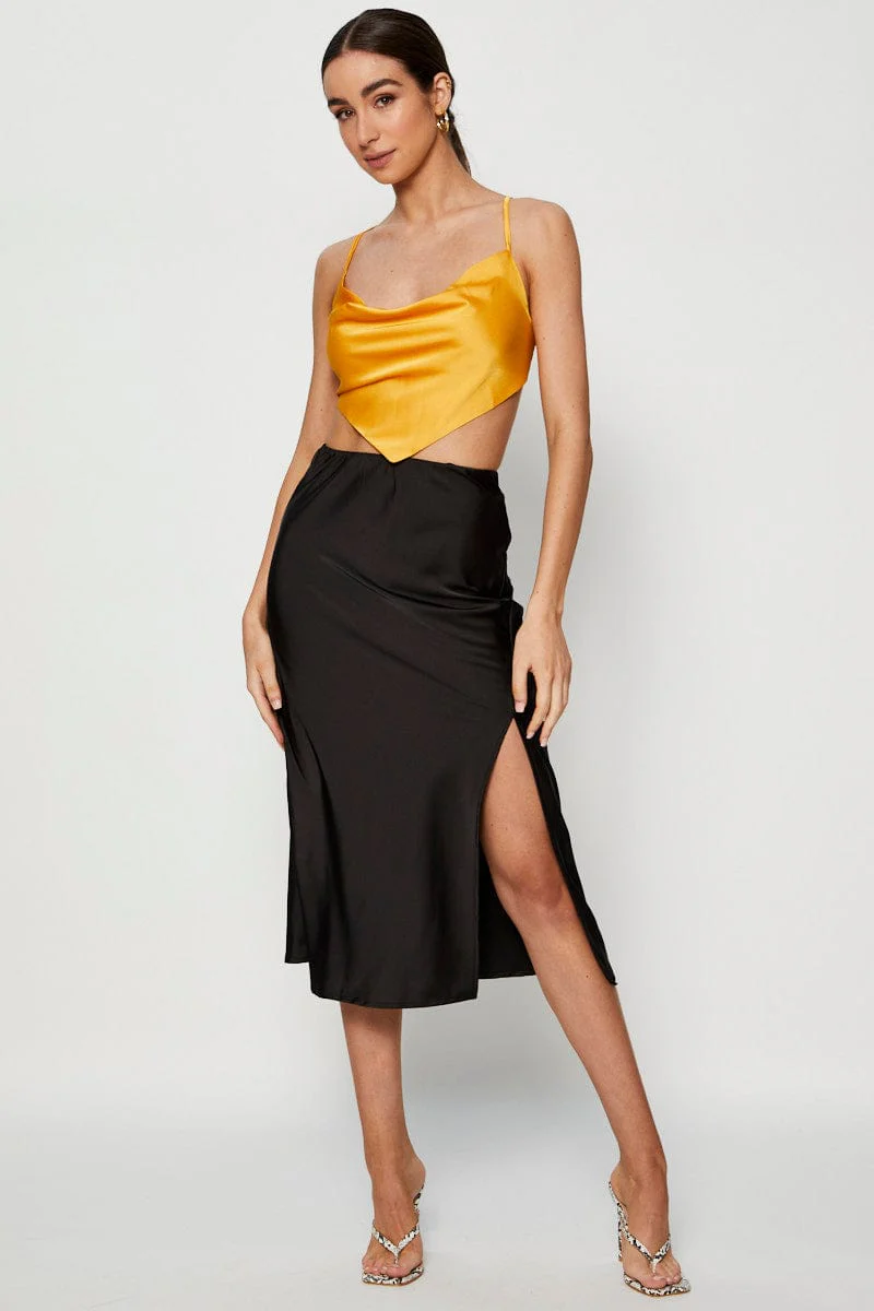 Orange Scarf Top Sleeveless