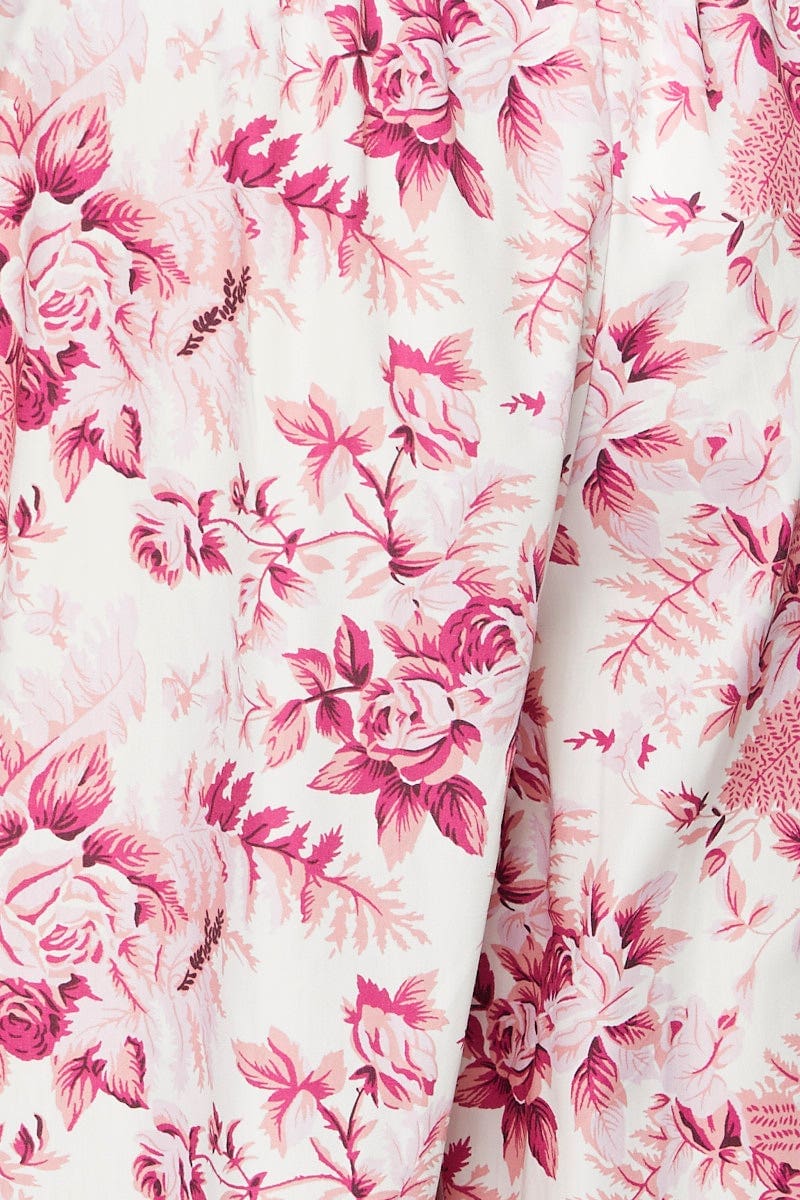 Print Wide Leg Pants High Rise