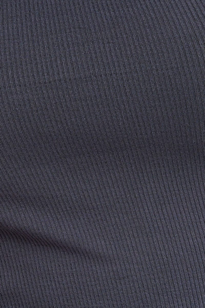 Grey Singlet Top Round Neck