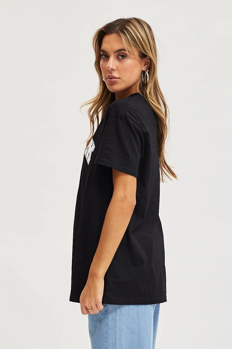 Black Graphic T Shirt Short Sleeve