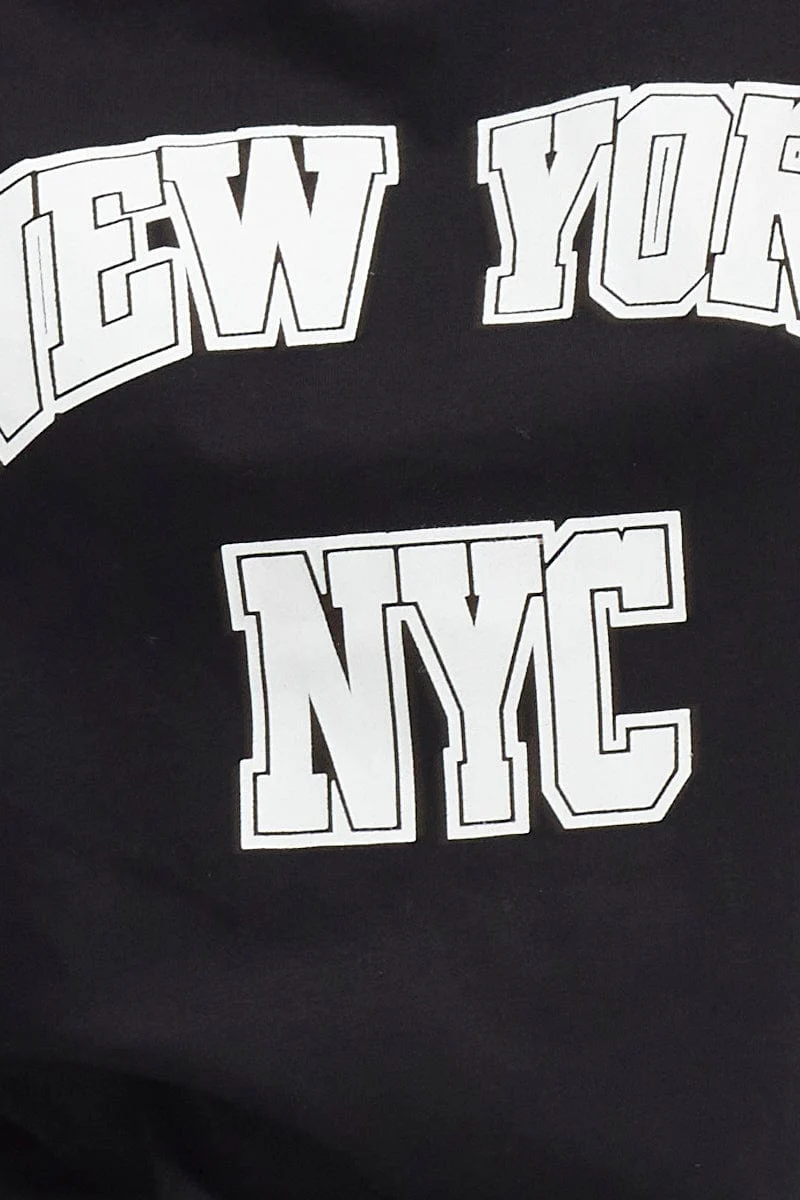 Black Graphic T Shirt Short Sleeve