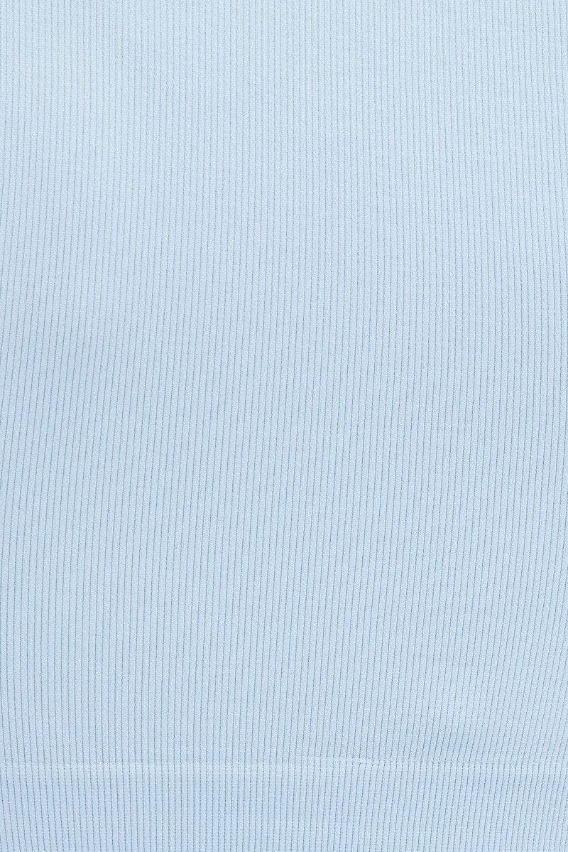 Blue T Shirt Short Sleeve Crew Neck Seamless