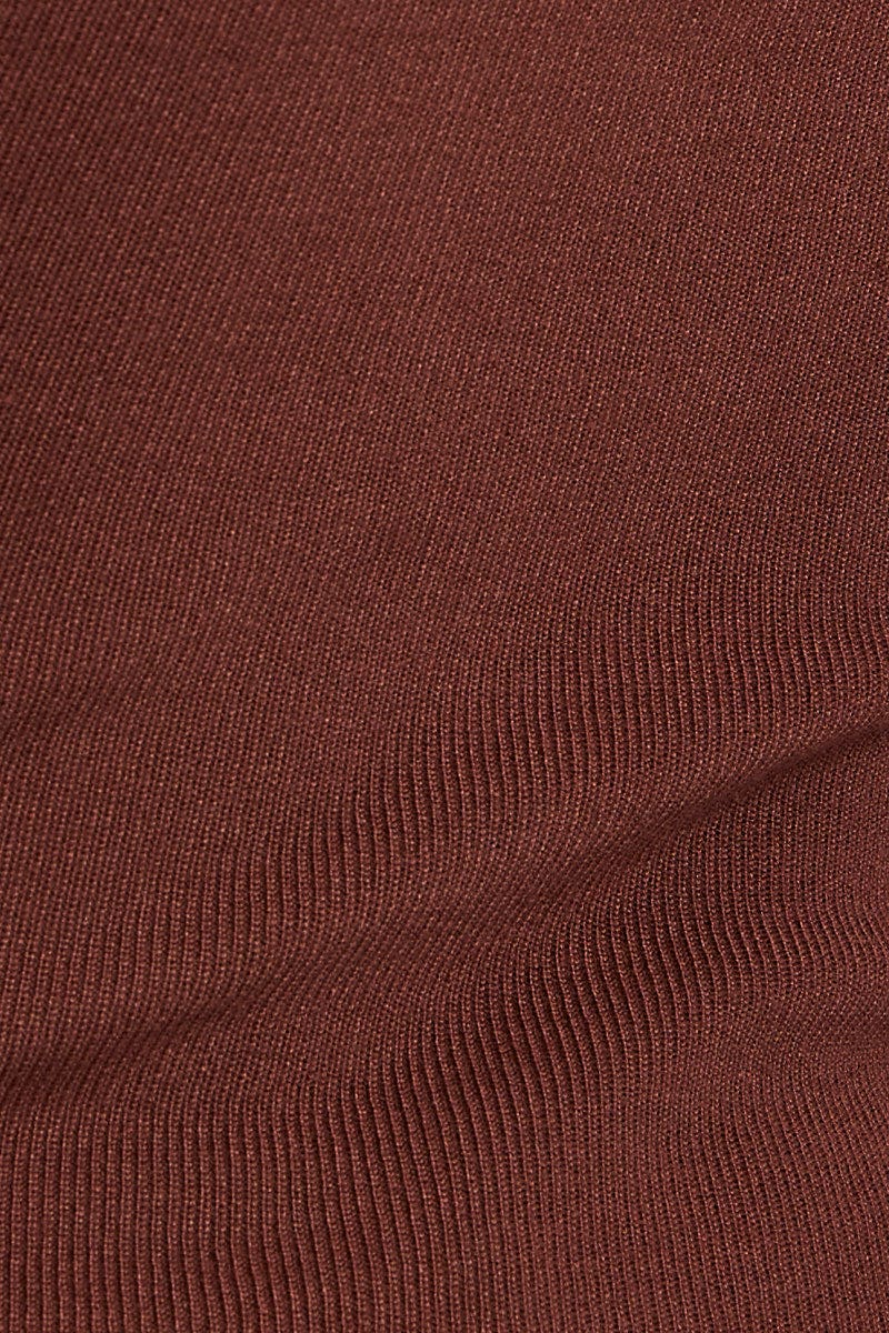 Brown Knit Top Sleeveless