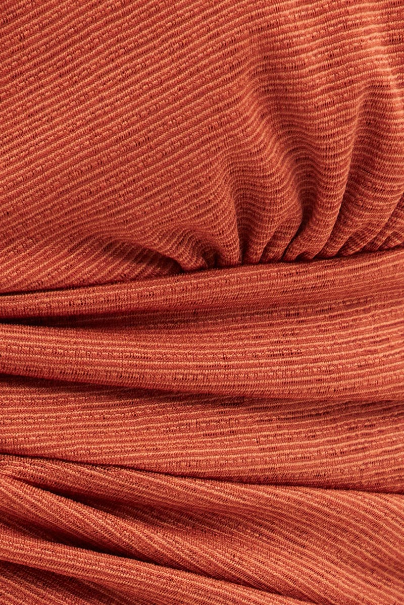 Brown Twist Front Textured Cami