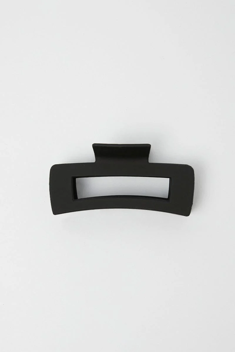 Black Large Rectangle Claw Clip