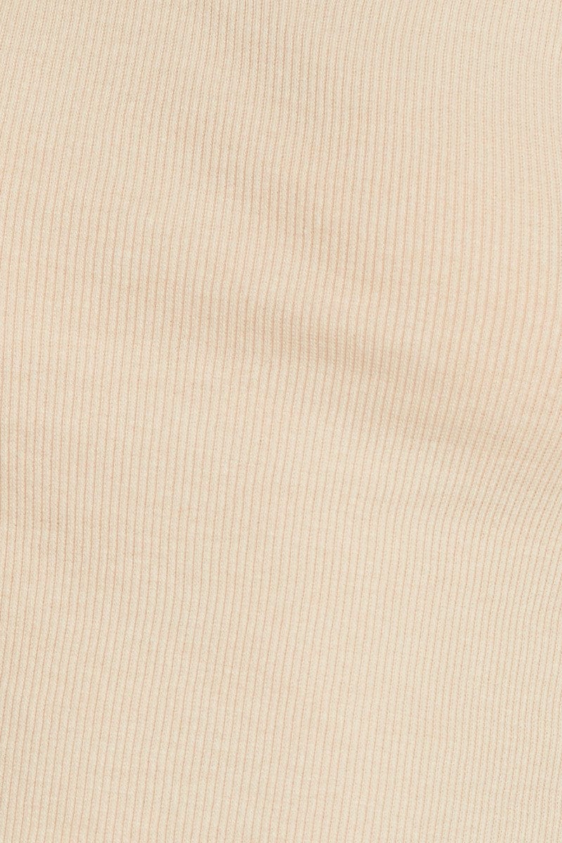 Beige Crop Top Short Sleeve