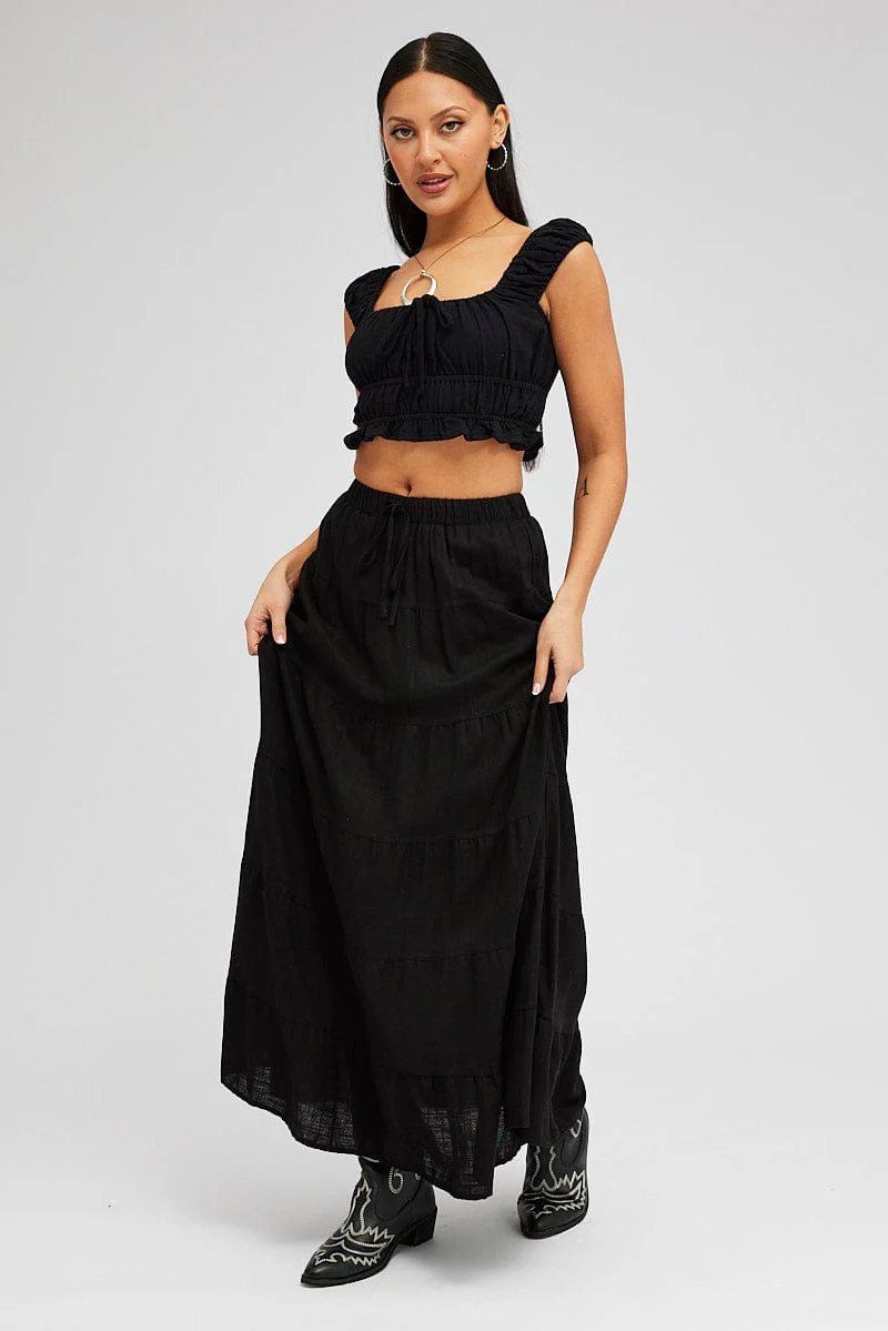 Black Crop Top Short Sleeve