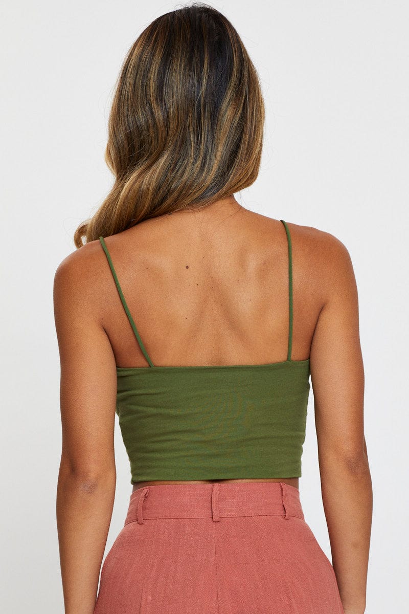 Green Singlet Top Sleeveless