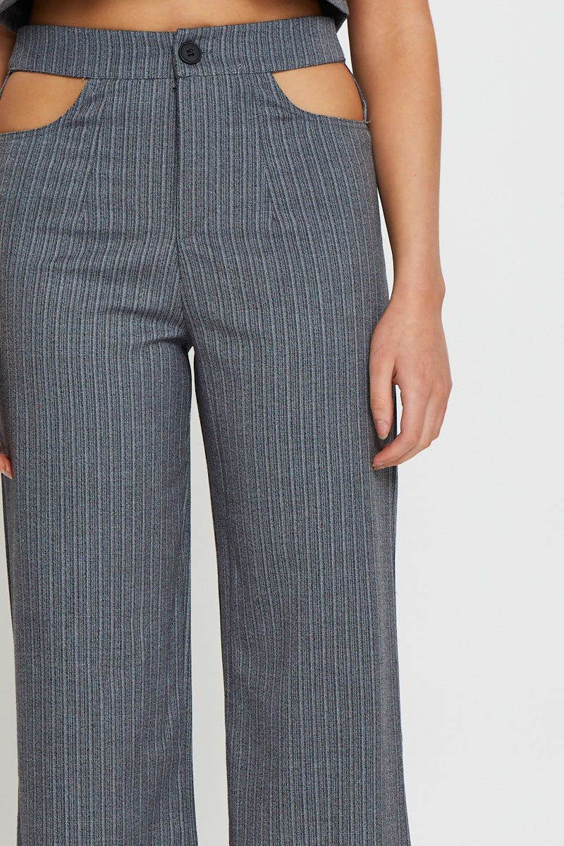 Stripe Wide Leg Pants