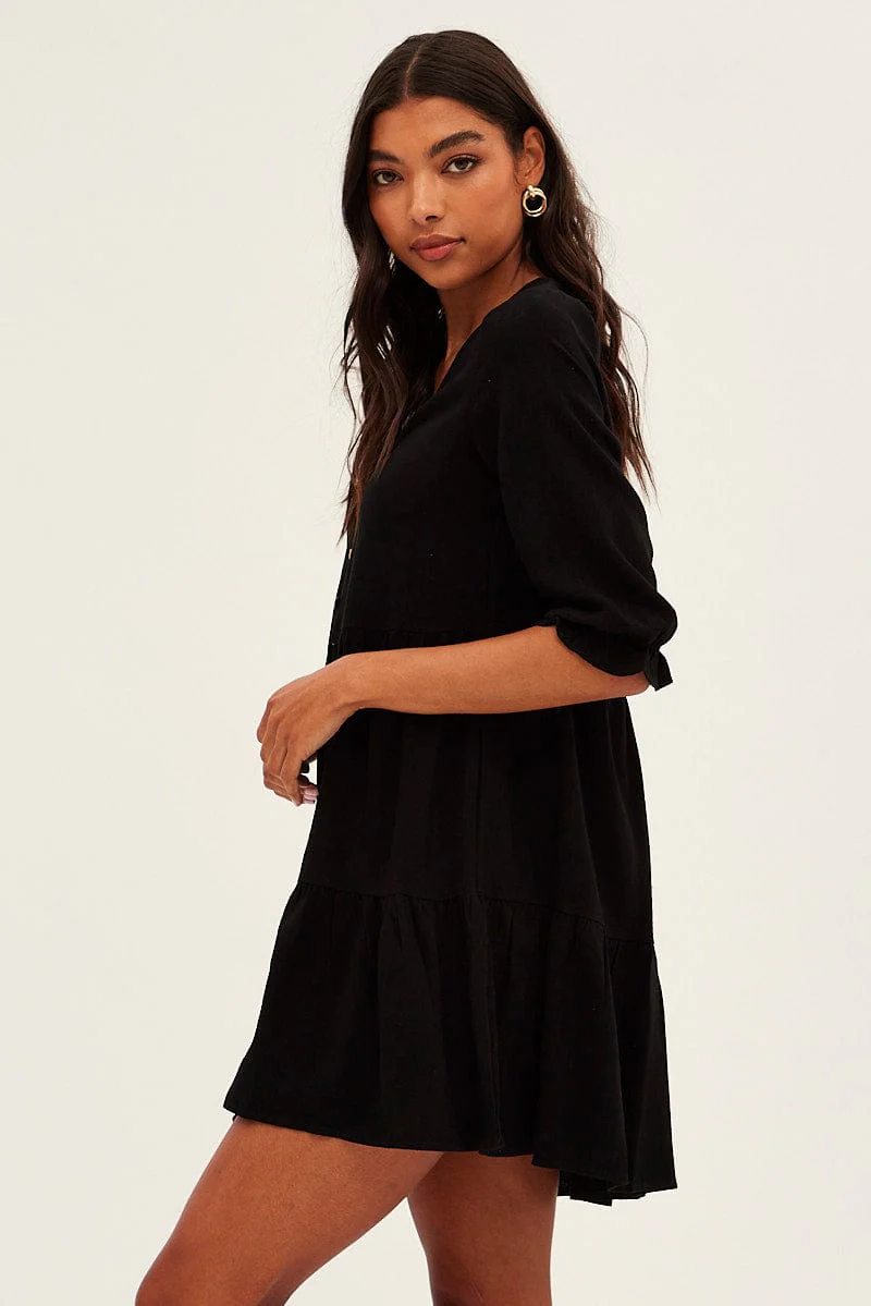 Black Smock Mini Dress