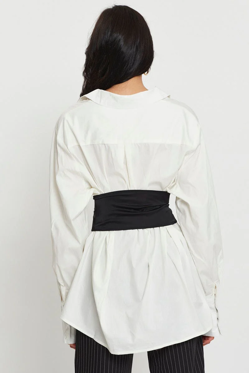 Black Underbust Suspender Waspie Belt