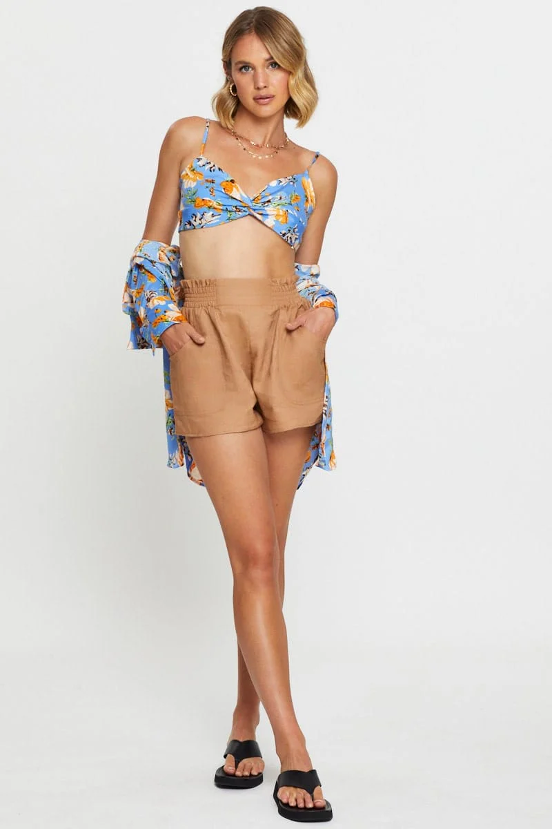 Print Singlet Bralette Sleeveless Crop