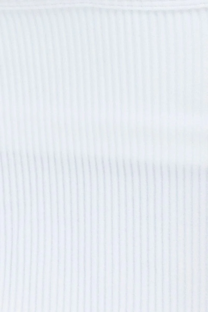 White Crop Singlet Top Round neck